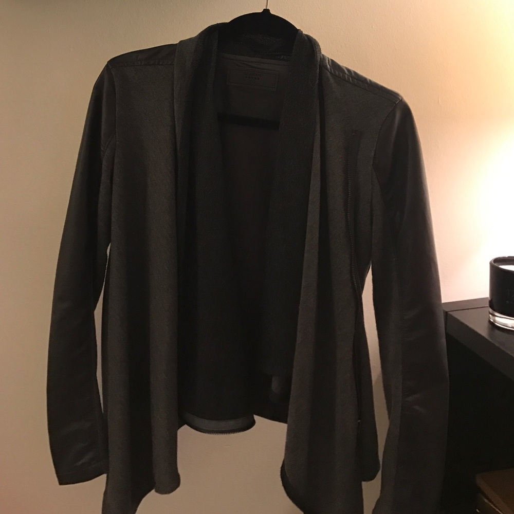 Blank NYC Gray leather/sweater jacket