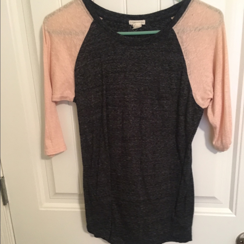 Pink & Grey baseball Tee