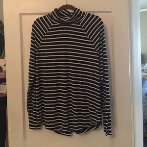 Long sleeve black and white striped shirt