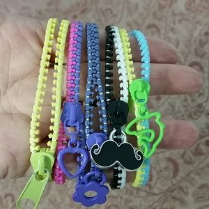 Girls Zipper charm bracelets