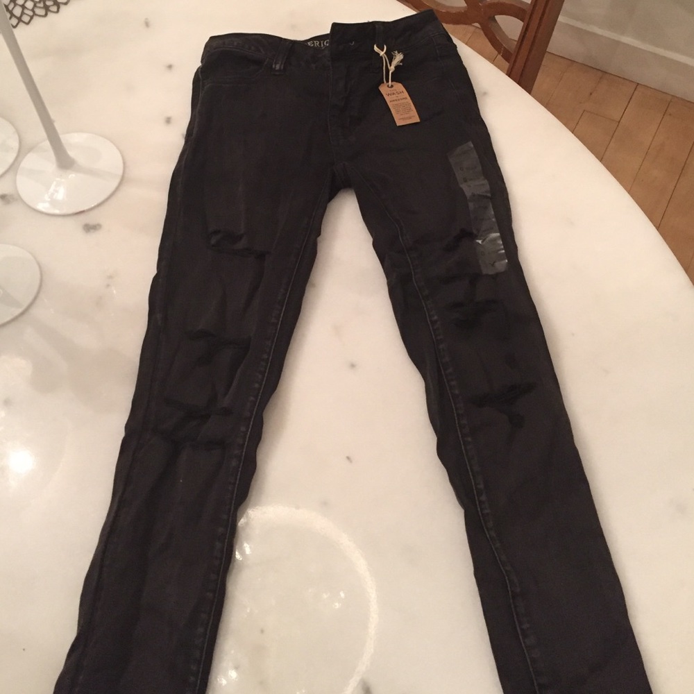 Ripped black American Eagle jeans