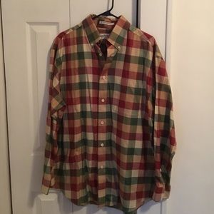 Men's Large Plaid Orvis Casual Button Down Shirt