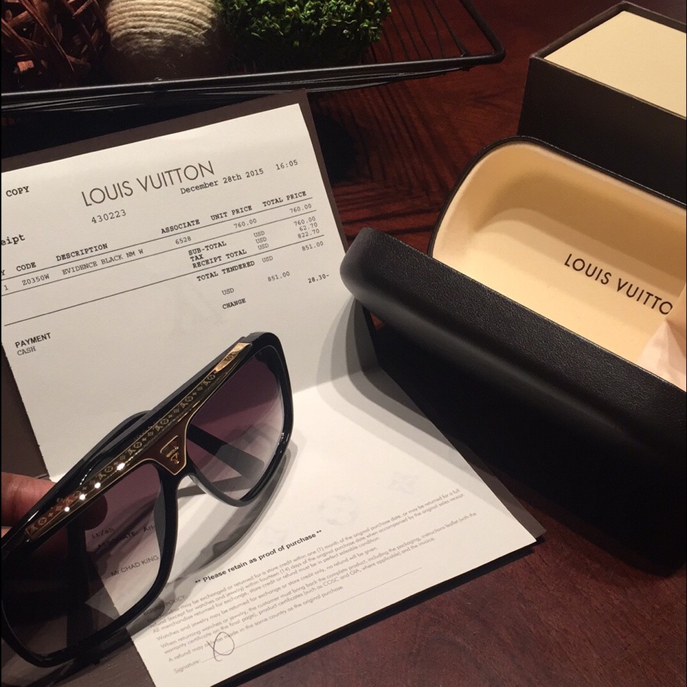 Louis Vuitton evidence sunglasses