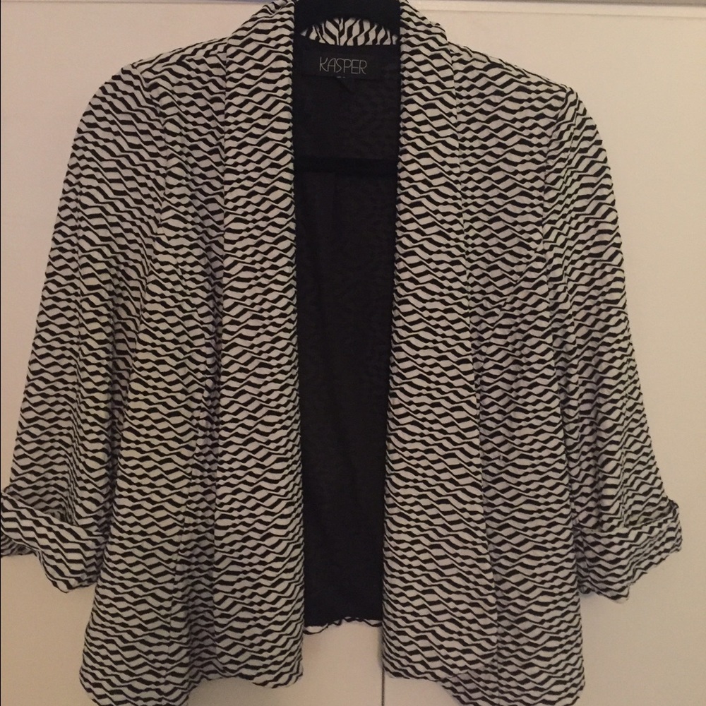 Black and white blazer jacket