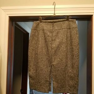 Gray wool pencil skirt