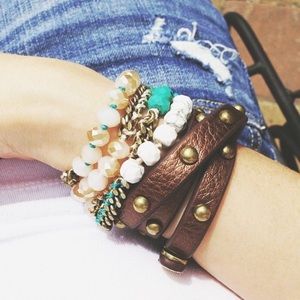 Crystal Studded Multi-wrap Bracelet