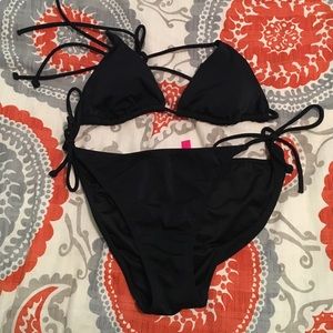 Victoria's Secret black string bikini. Victoria's Secret black string bikini.
