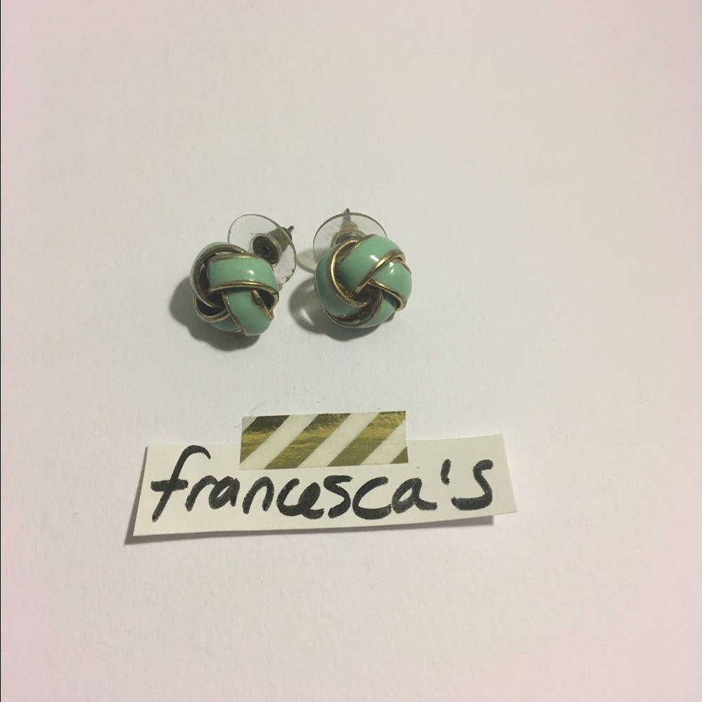 Knot mint earrings by Francesca collections