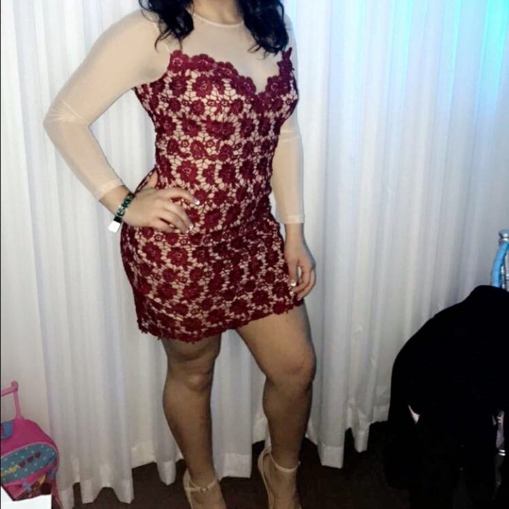 Forever 21 Red/Nude Dress Bodycon