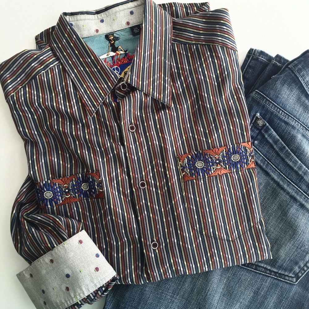 ROBERT GRAHAM Men's Long Sleeve Casual Button Down