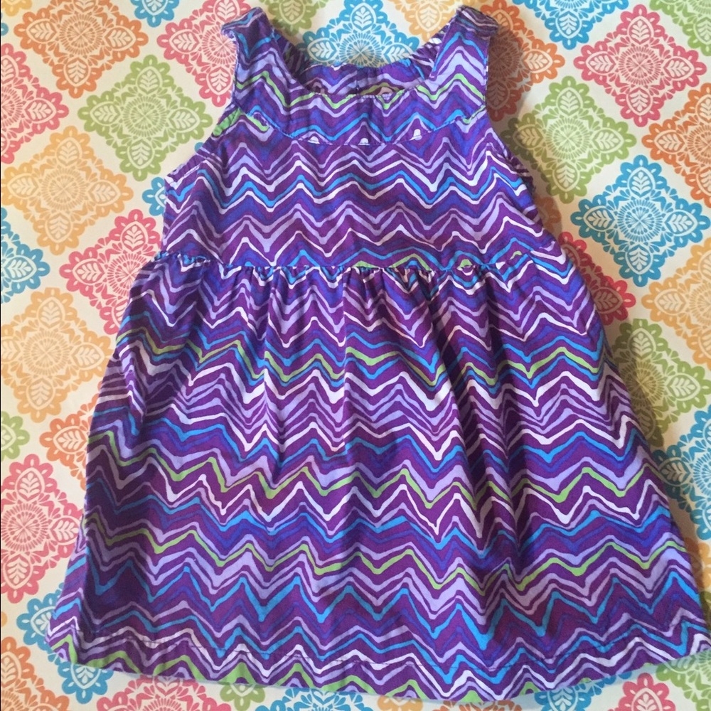 Purple striped chevron dress