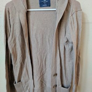 Knit Light Brown AE Cardigan with Hood