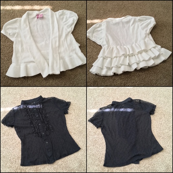 ✨Like New✨Bundle😍 Ruffle Cardigan & Button Down - Picture 2 of 4