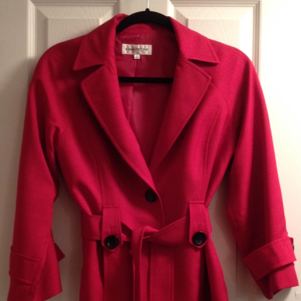 "Evan Picone" Belted Blazer Red