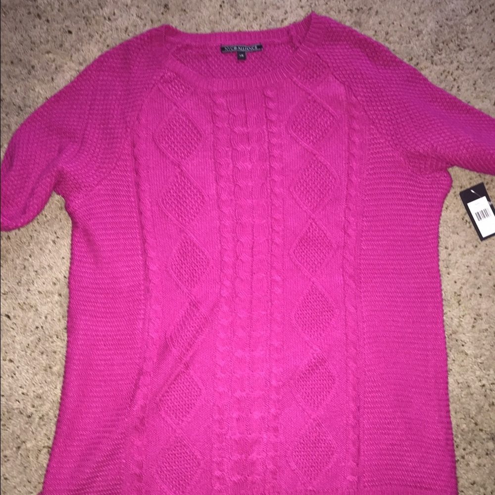 Bright pink sweater (L) NWT