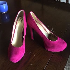 Pink high heels (worn once!)