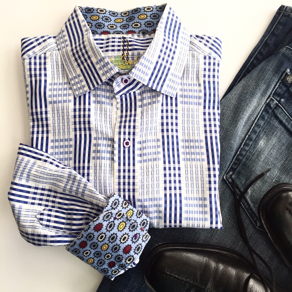 ROBERT GRAHAM Men's Long Sleeve Casual Button Down