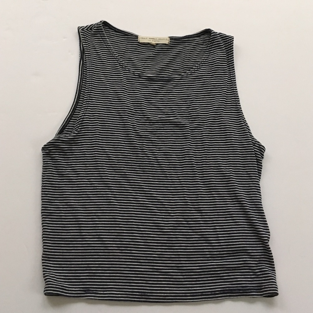 UO cropped tank blue and white stripe size S