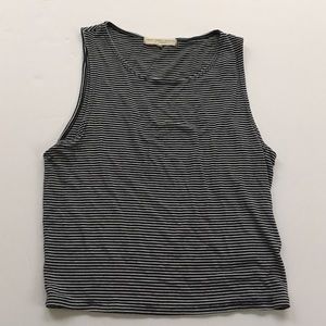 UO cropped tank blue and white stripe size S
