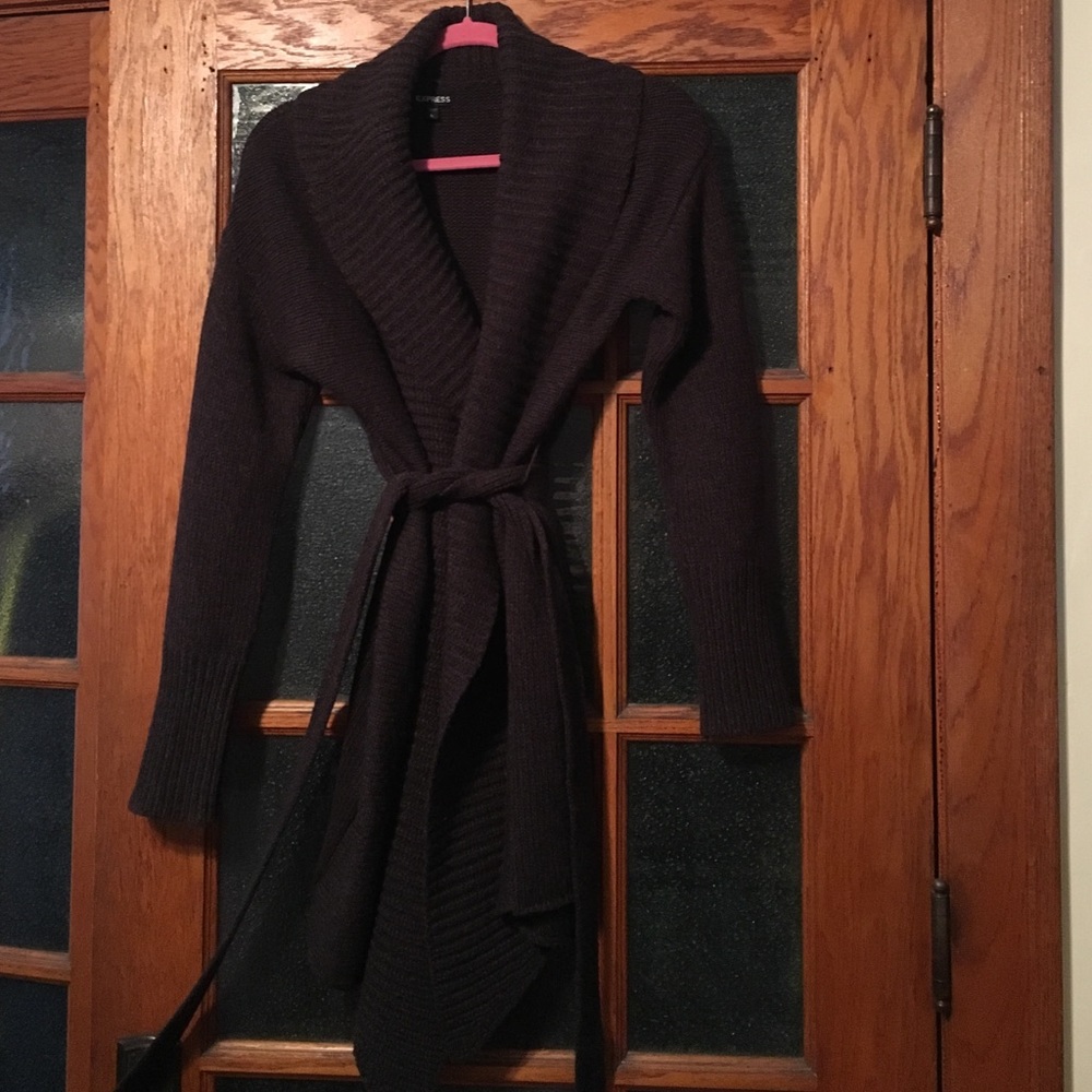Cozy belted wool cardigan