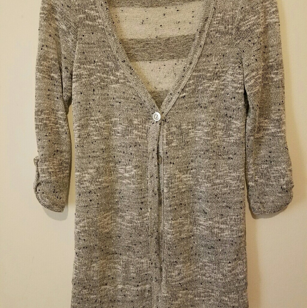 Gray striped cardigan