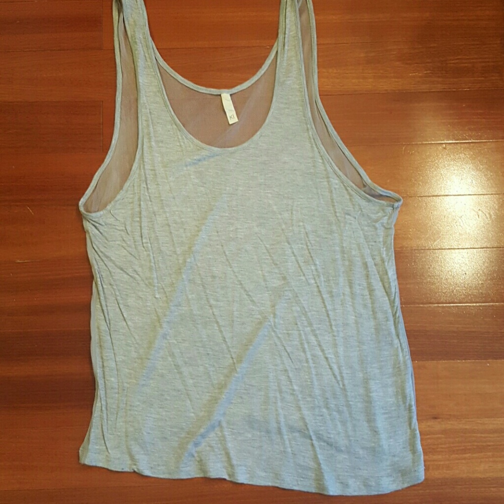 Sheer back gray jersey tank. Size Large.