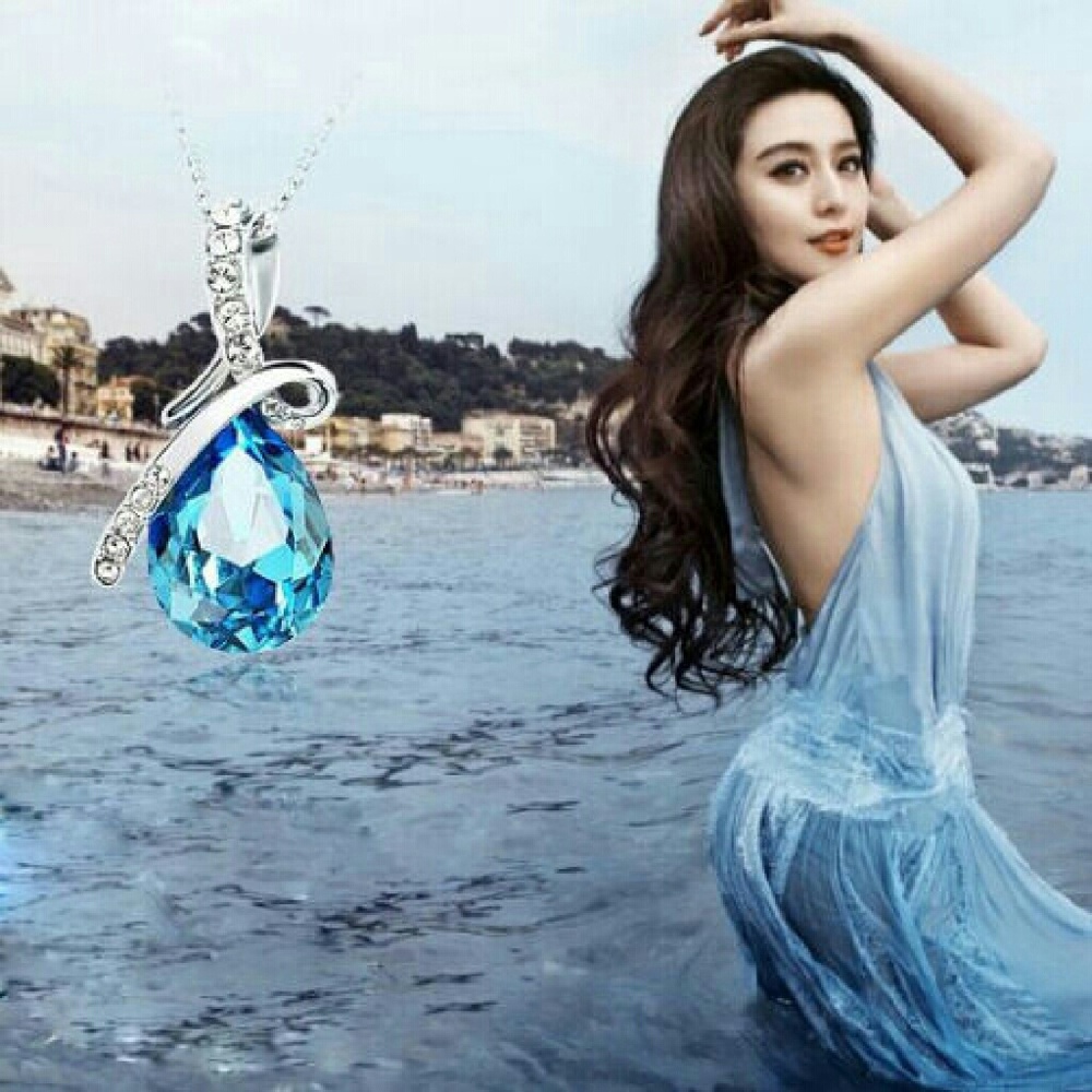 Sky Blue Silver-Plated Necklace
