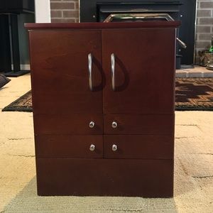 Luxury Deluxe Wood Cosmetic Box w/ Mirror