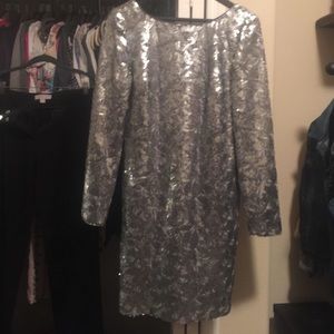Sequined silver dress purchased at Saks