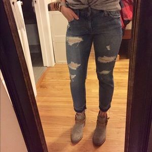 Joes boyfriend raw hem denim