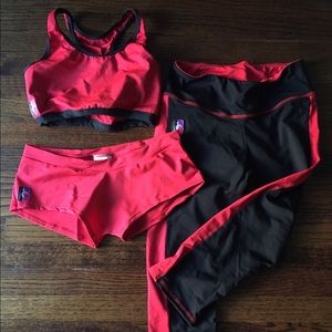 Bad Kitty sports bra, shorts and Capri legging