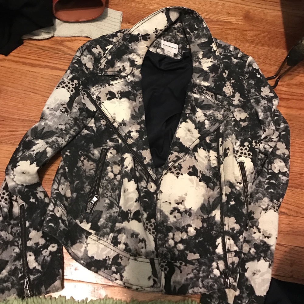 Club Monaco floral moto jacket