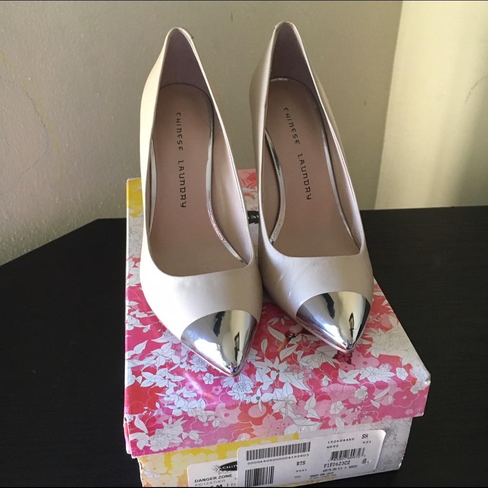 SALE!!! Chinese Laundry Leather Nude Heels $45
