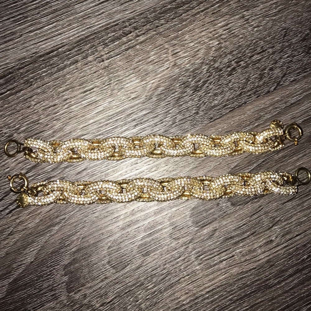 Two Jcrew pave diamond link bracelets