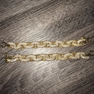 Two Jcrew pave diamond link bracelets