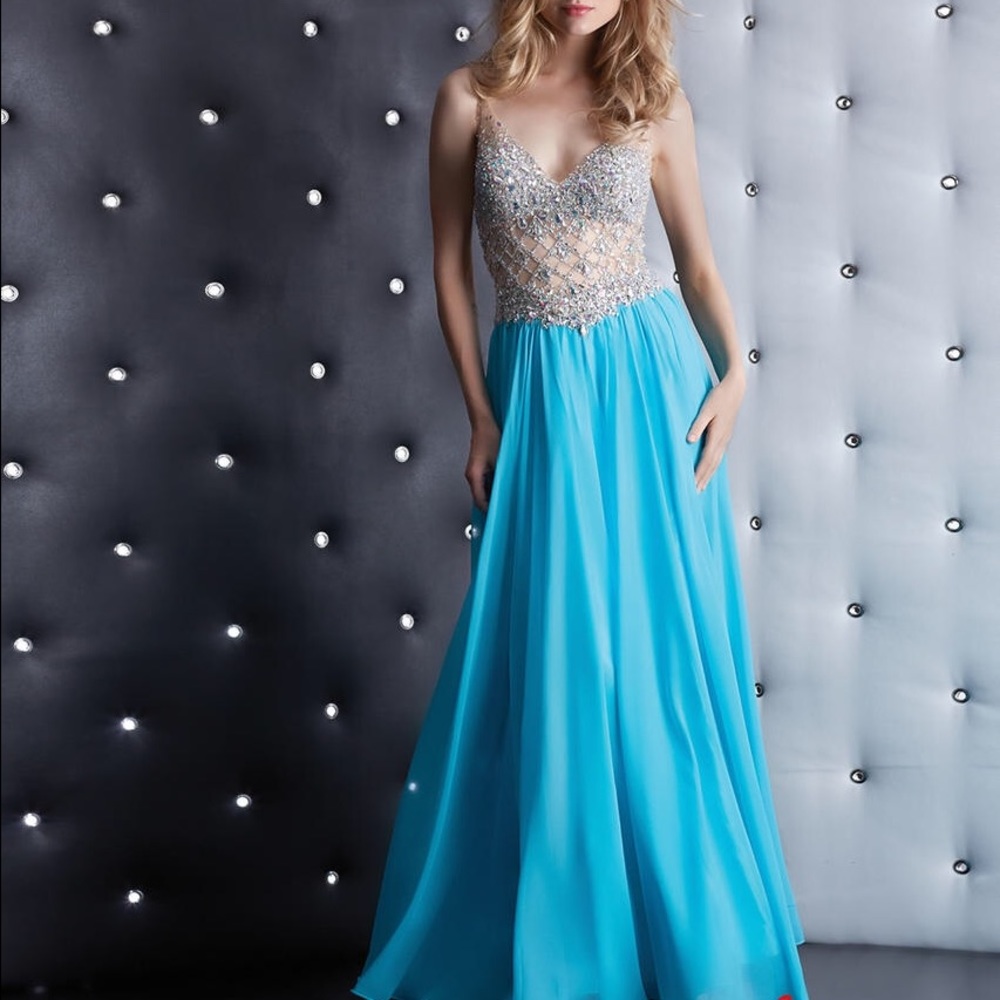 Jasz Couture Size 0 Turquoise formal dress/ gown