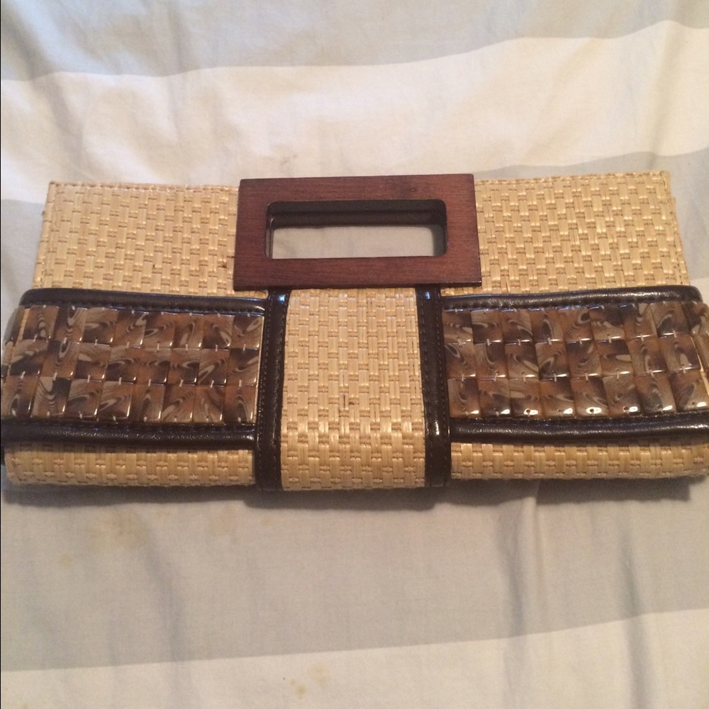 Brand New The Limited Straw Tortoise Clutch