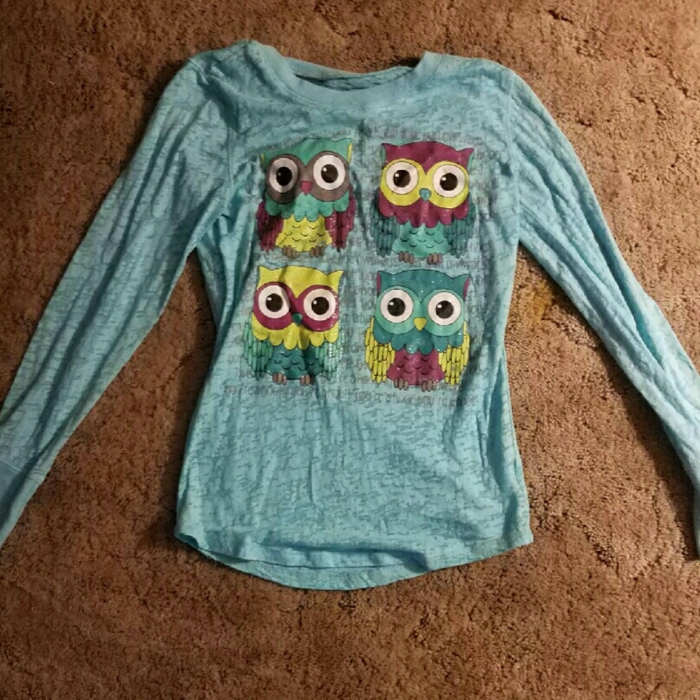 Normal baby blue long sleeve girls shirt