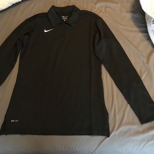 Nike women's dri-fit black long sleeve polo. NWT M