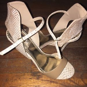 Snakeskin Ankle Wrap Heels