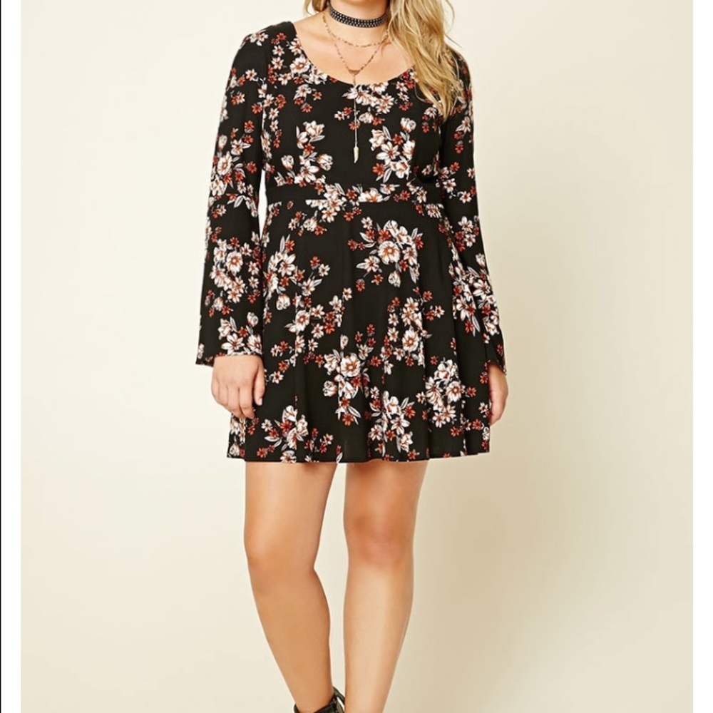 Plus Size Floral Print Dress