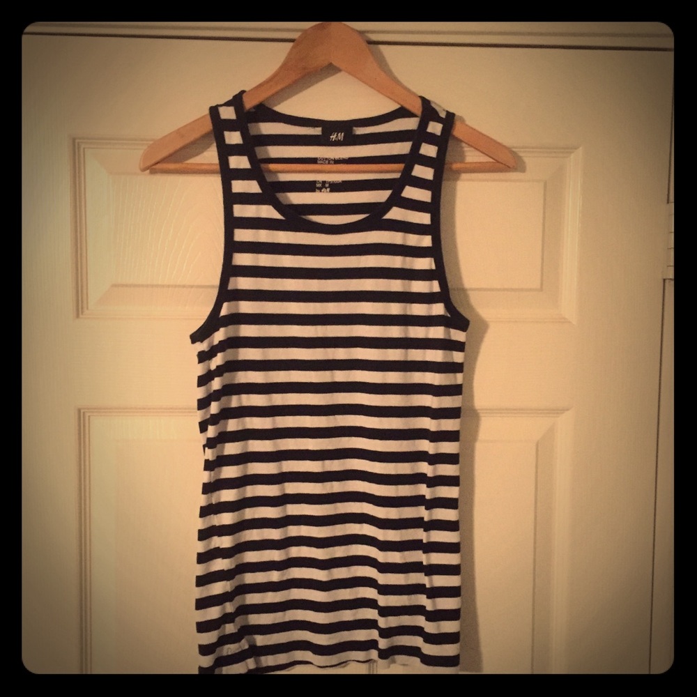 H&M Blue and White stripe tank.