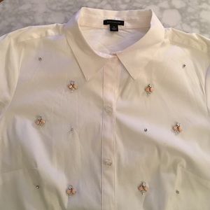 Ann Taylor jeweled button down