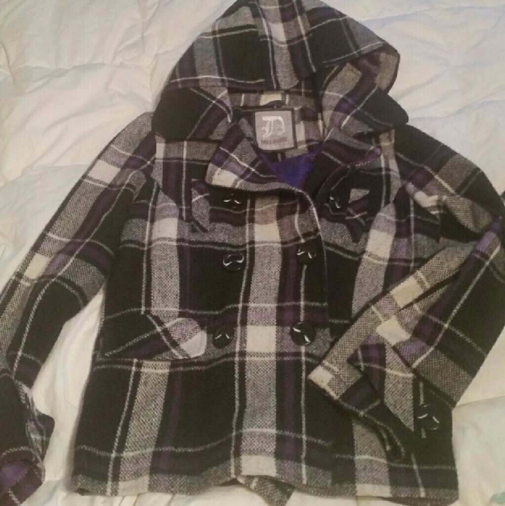 Dollhouse Plaid Peacoat M