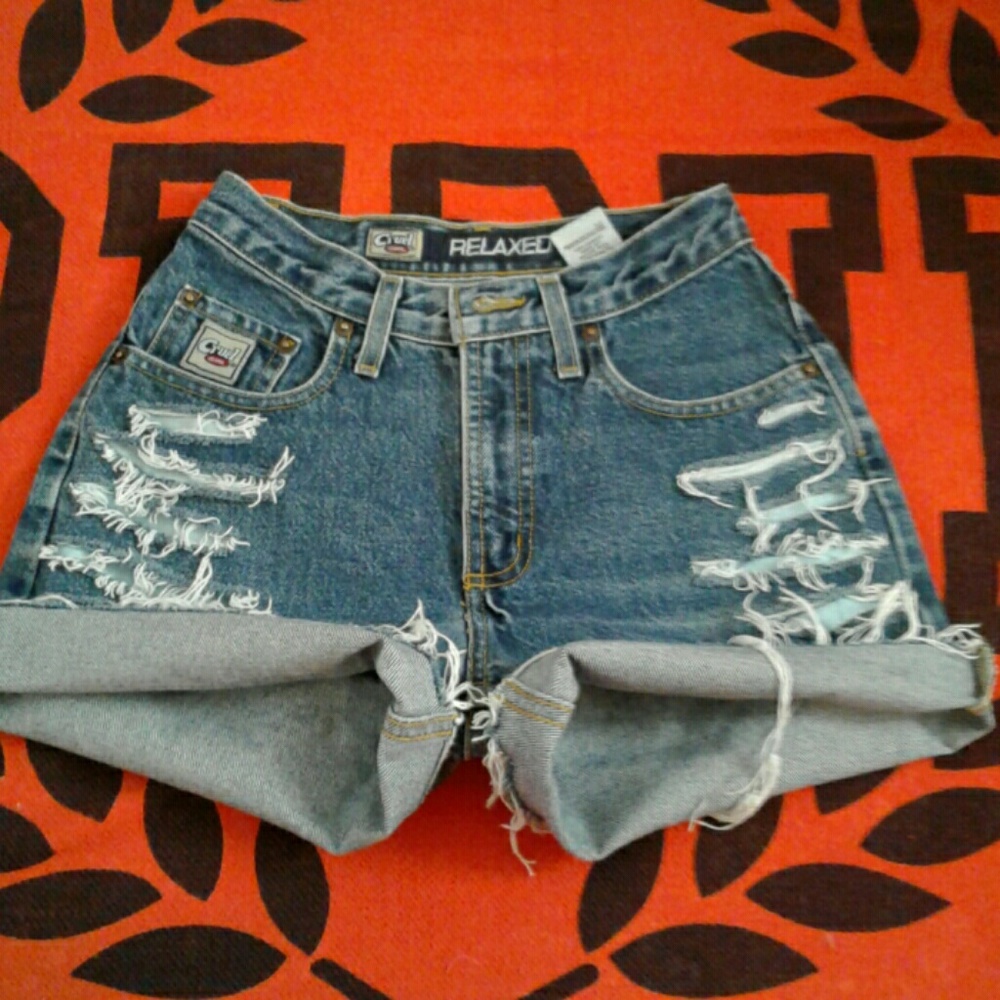 Cruel Girl Vtg High Waist Destroyed Jean Shorts