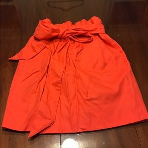 JCrew tie waist bow mini skirt