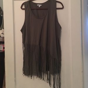Army green fringe tank