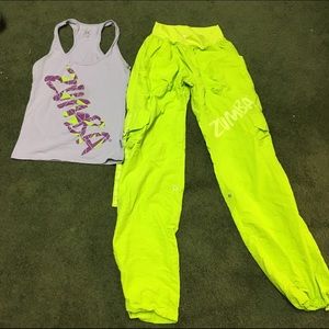 LOT OF TWO!  Zumba cargos and tank