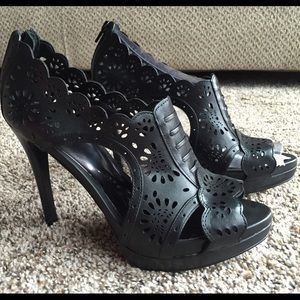 NWB - Carlos Santana Black Open Toe High Heels
