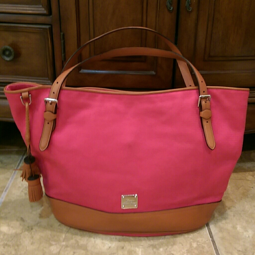 Ralph Lauren Pink & Tan Tote